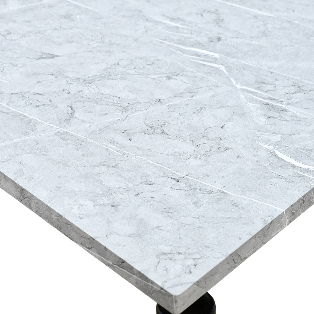 طاولة طعام خشب بأرجل معدنية مع كراسي