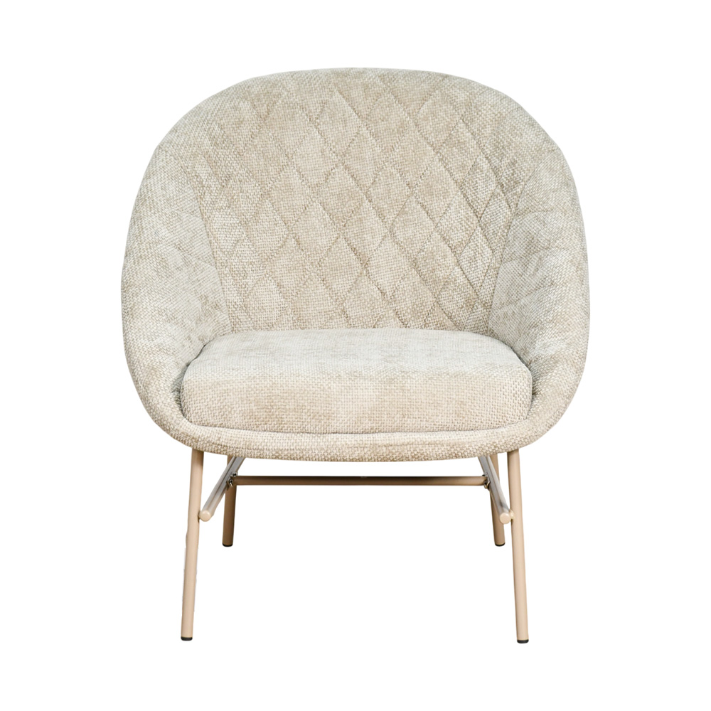 كرسي مفرد مودرن قماشي بقاعدة معدنية