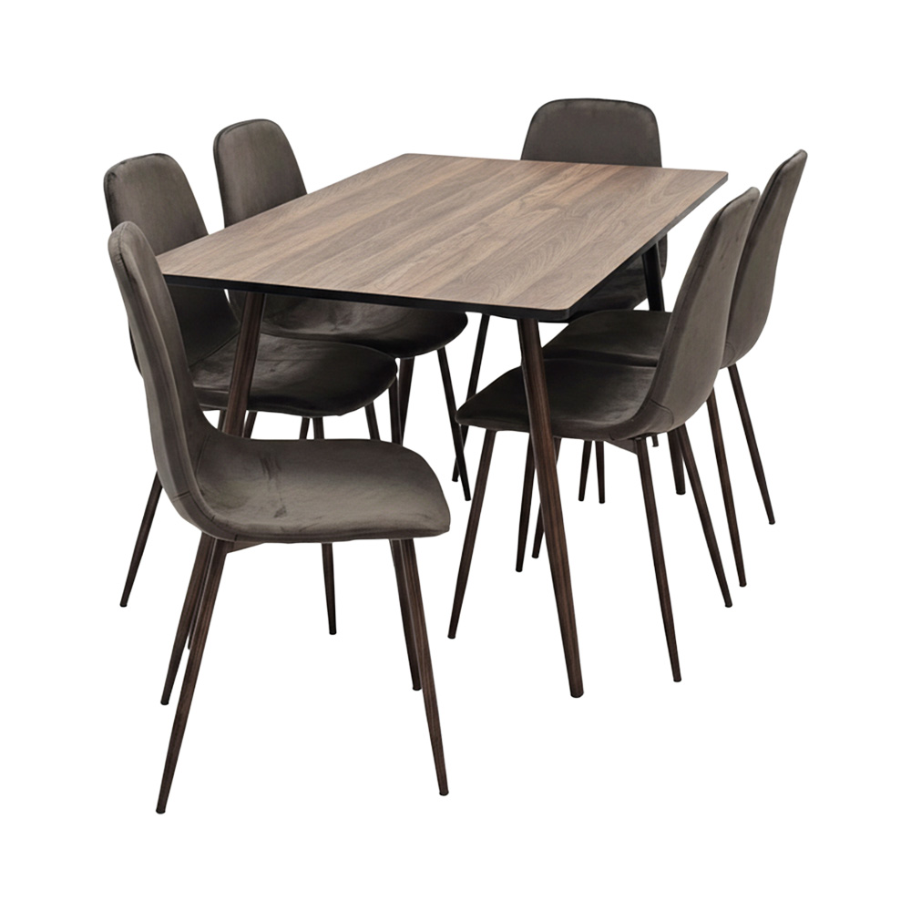 طاولة طعام خشب وأرجل معدنية