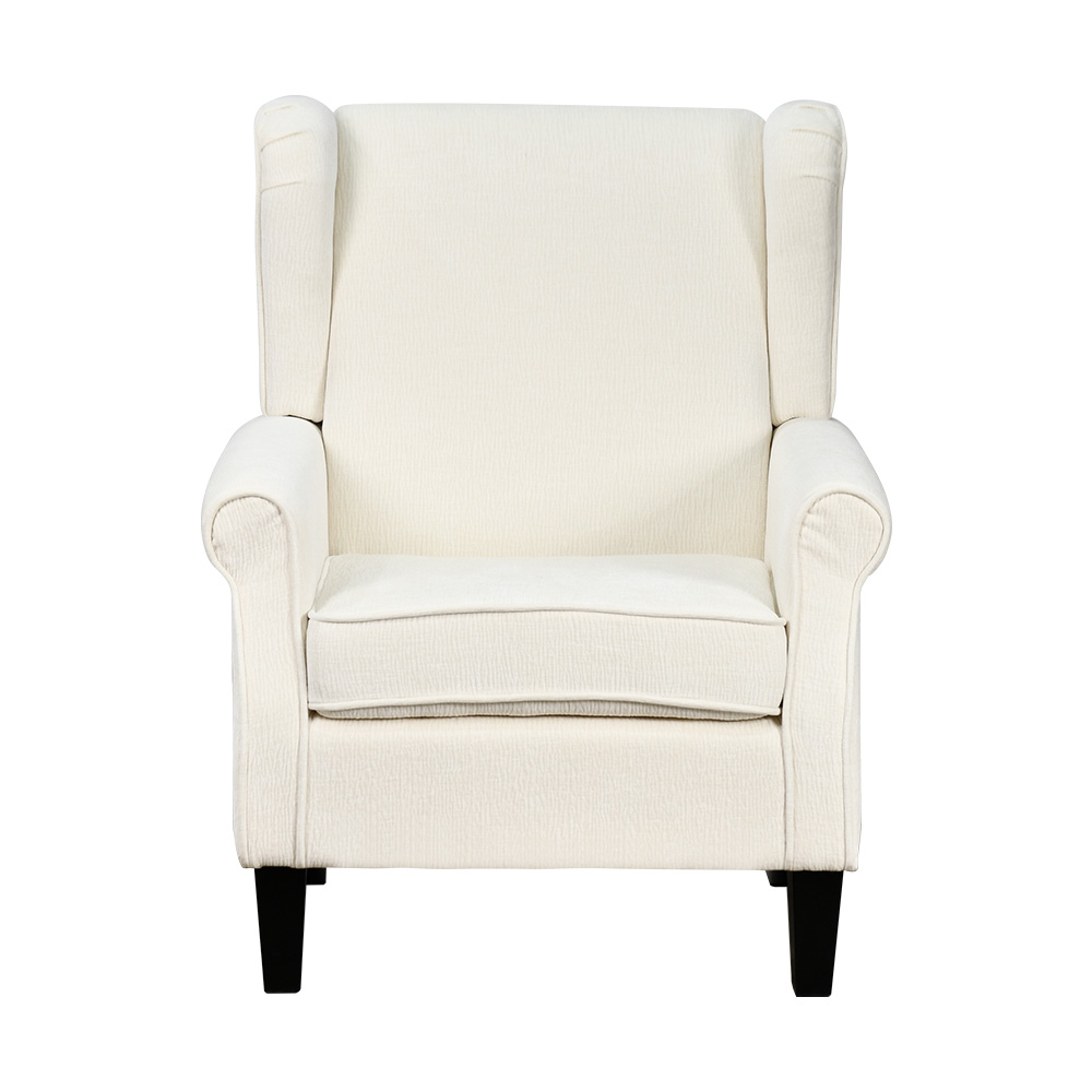 كرسي مفرد مودرن لون أوف وايت بأرجل سوداء متينة