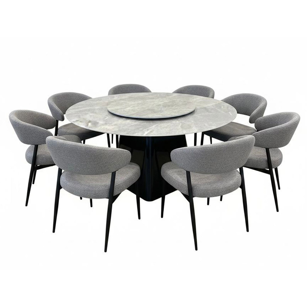 طاولة طعام فاخرة سطح سيراميك دوار