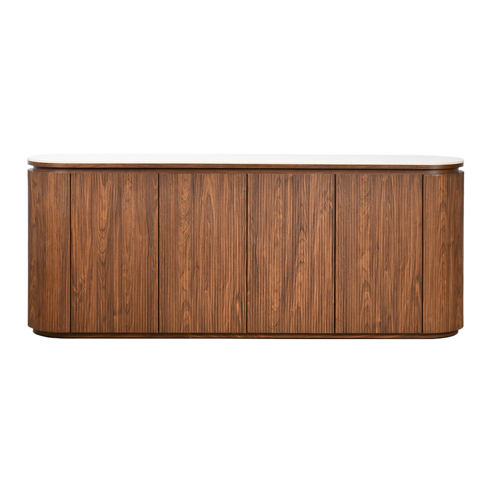 دولاب بوفيه خشبي بسطح رخامي