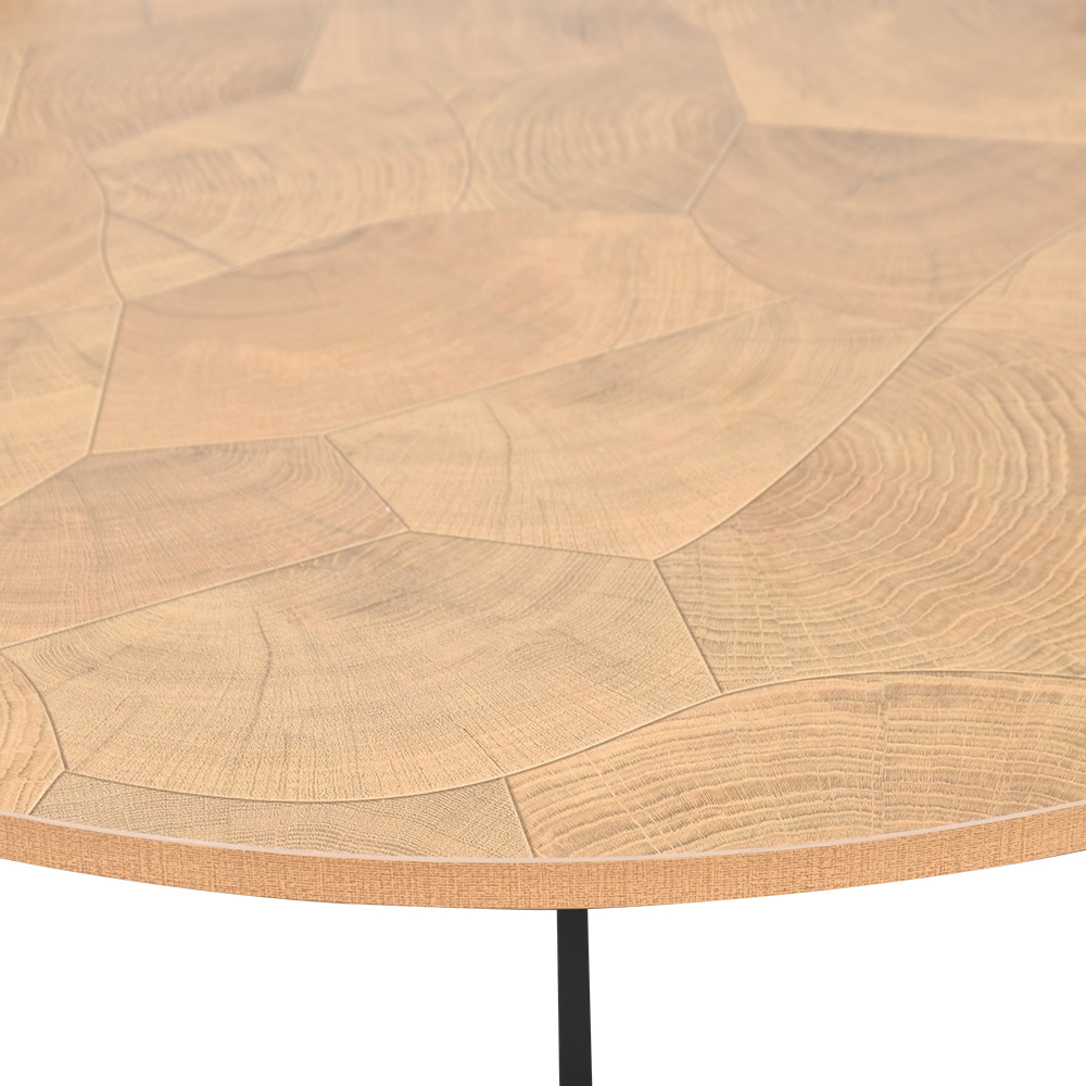 طقم طاولات خدمة 5 قطع خشبي بأرجل معدنية