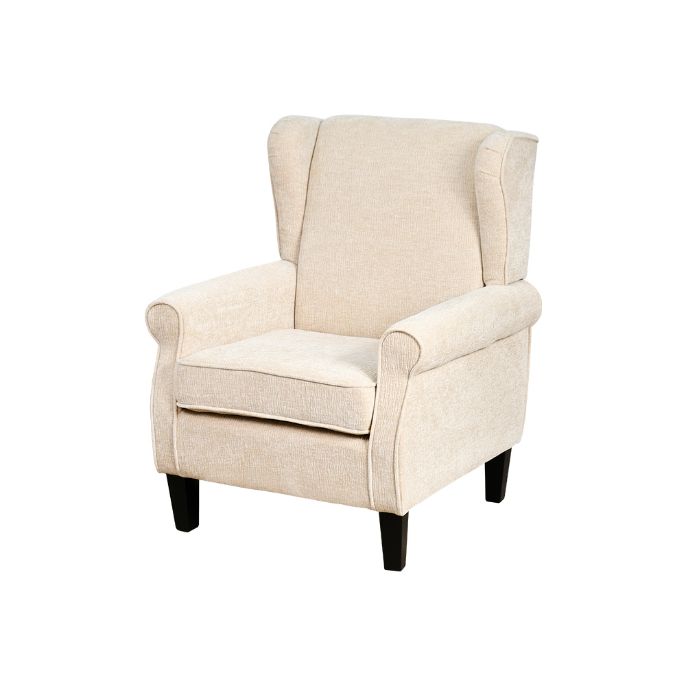 كرسي مفرد فخم قماش بهيكل خشبي