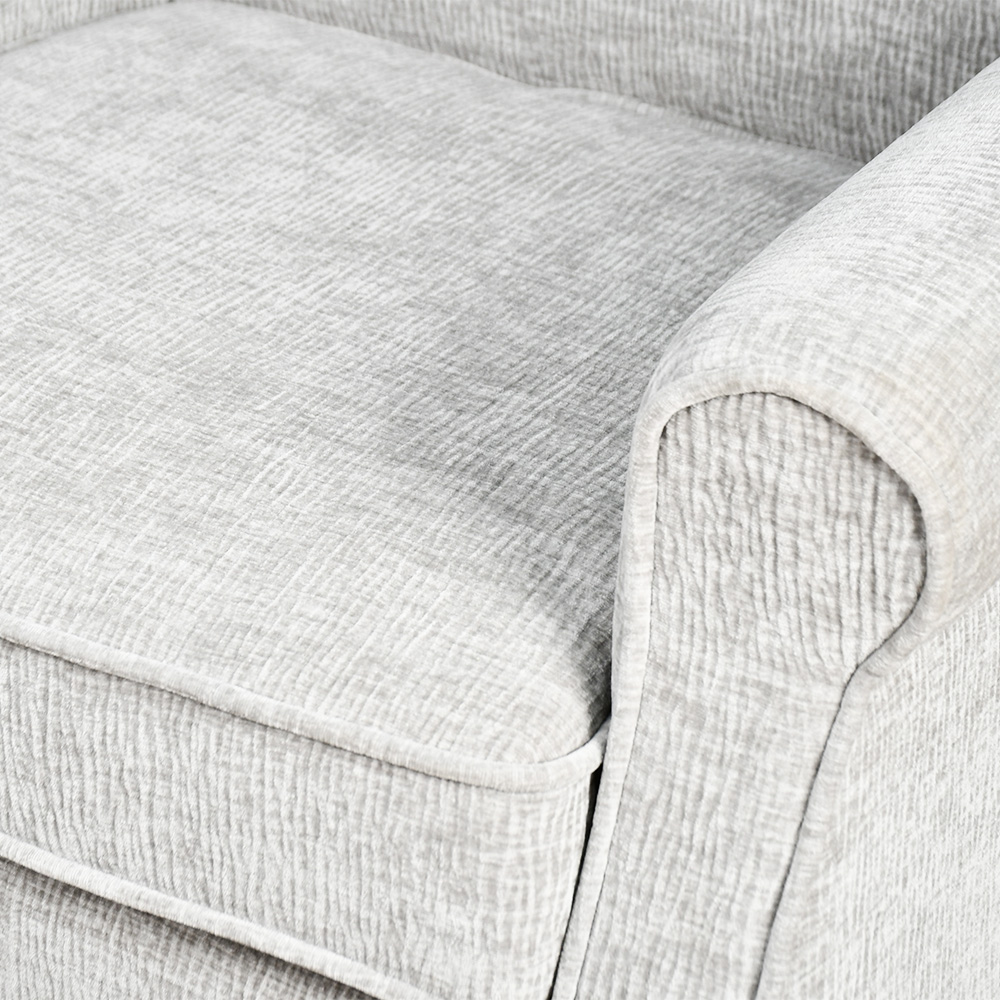 كرسي مفرد فخم قماش بهيكل خشبي مودرن رمادي