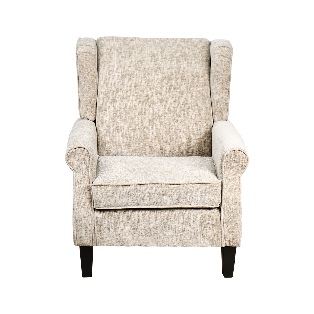 كرسي مفرد فخم قماش مع هيكل خشبي