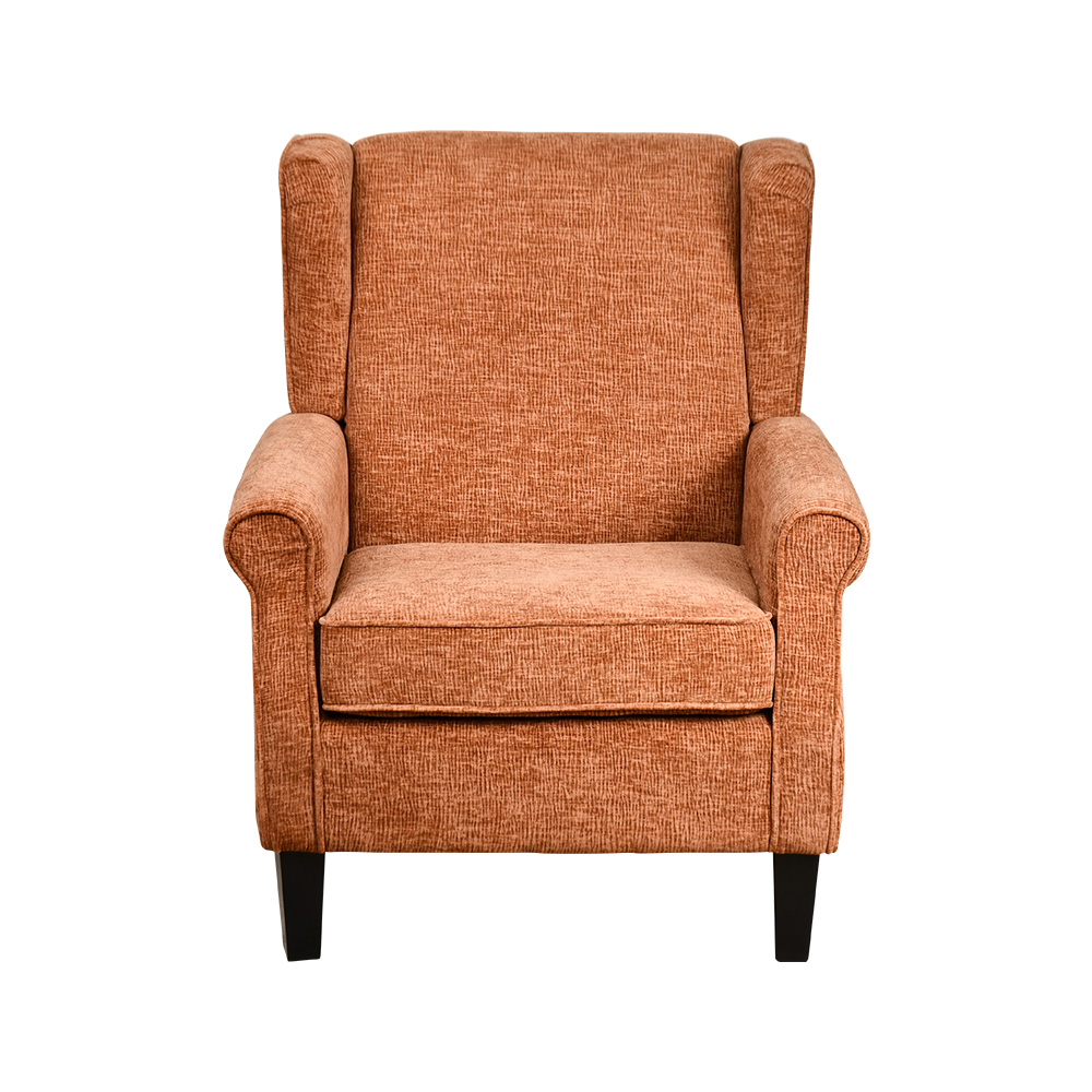 كرسي مفرد فخم بتنجيد قماش وهيكل خشبي مودرن