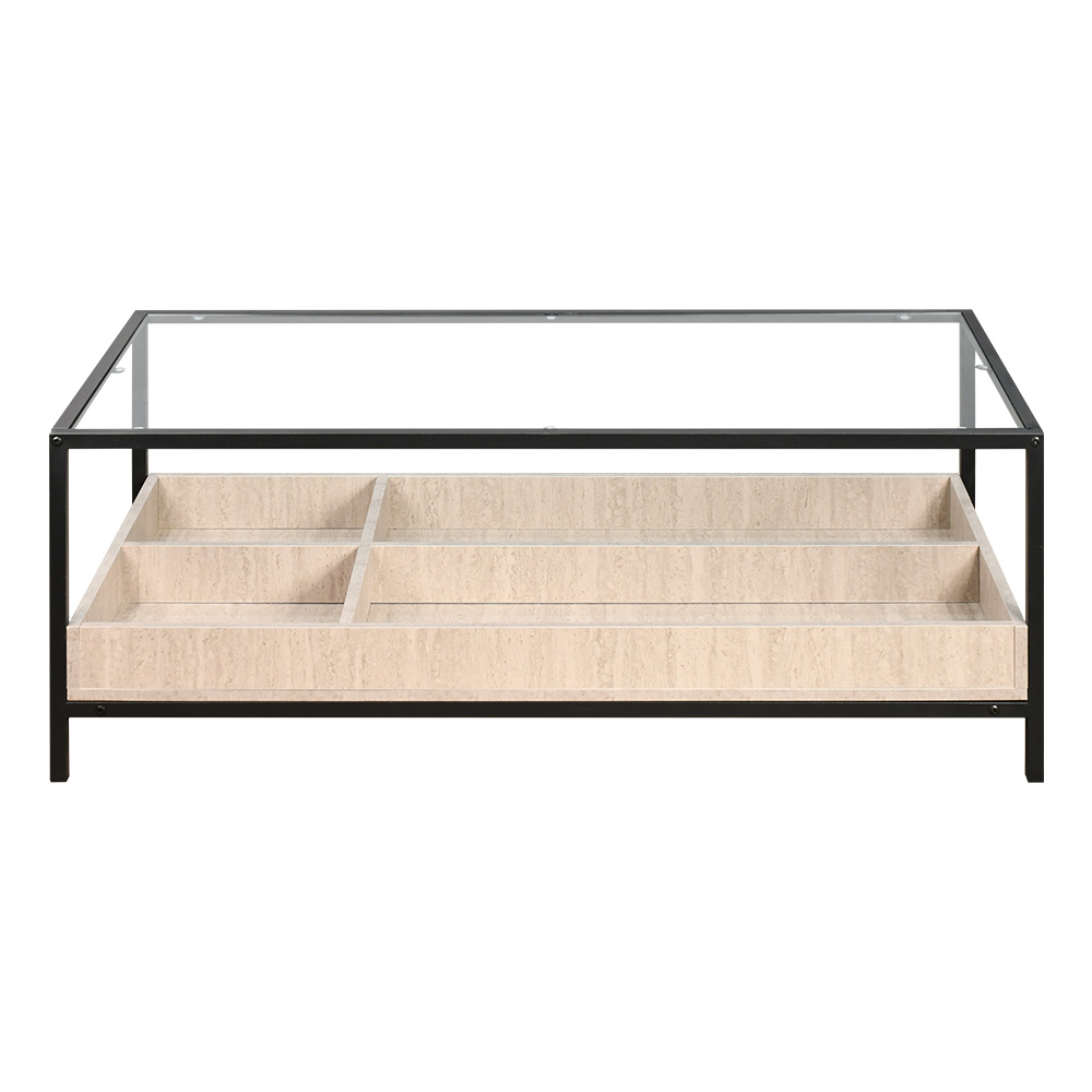 طاولة خدمة مفردة مودرن بسطح زجاجي