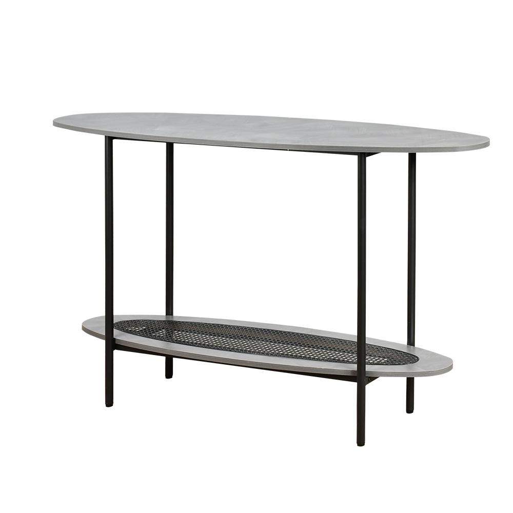 مدخل خشبي مع رف راتان