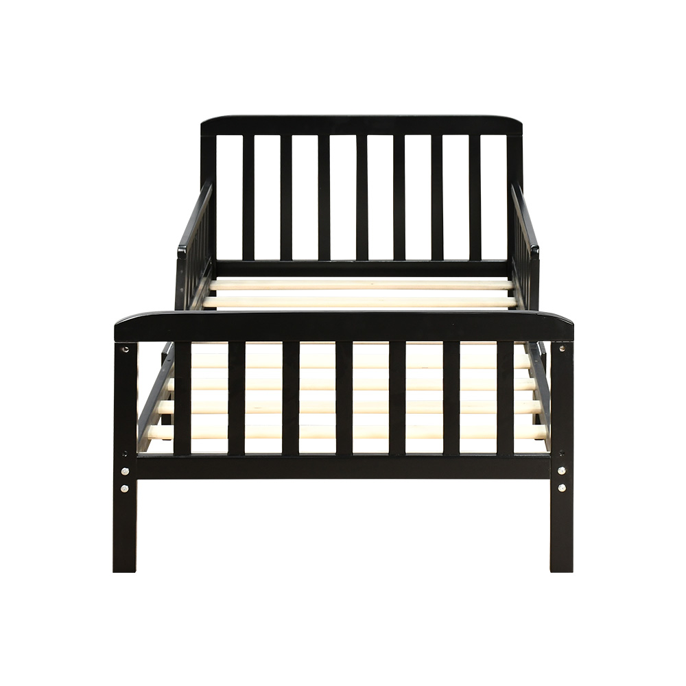سرير أطفال حواجز أسود 70×135 سم
