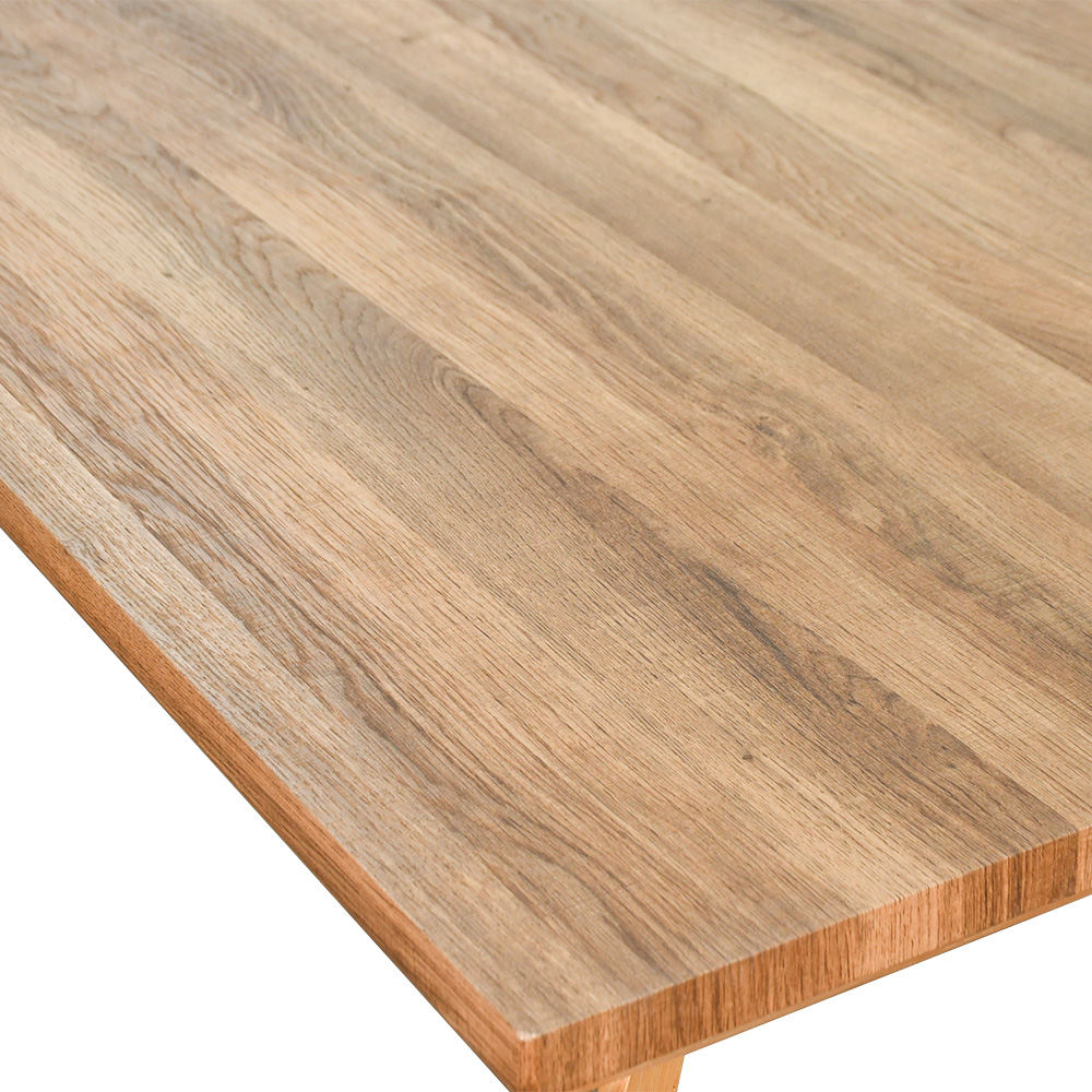 طاولة طعام خشب بأرجل معدنية 6 كراسي بيج