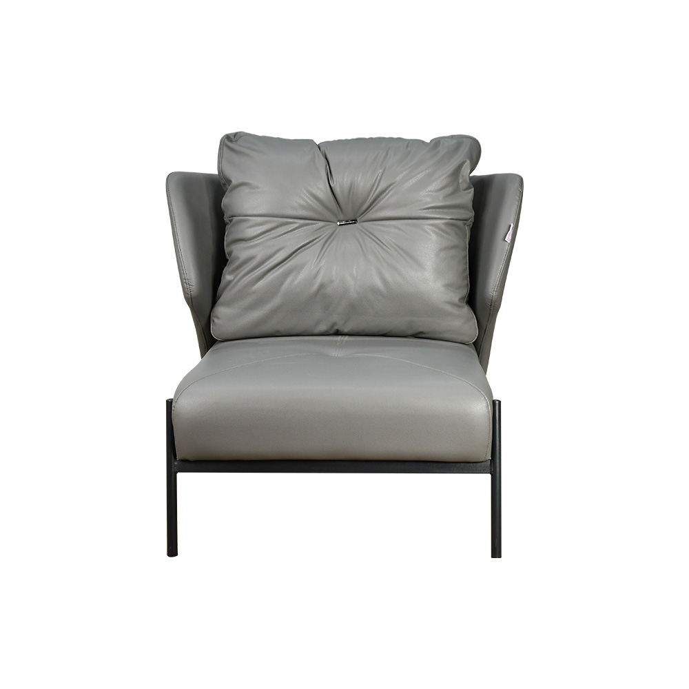 كرسي مفرد جلد بهيكل معدني