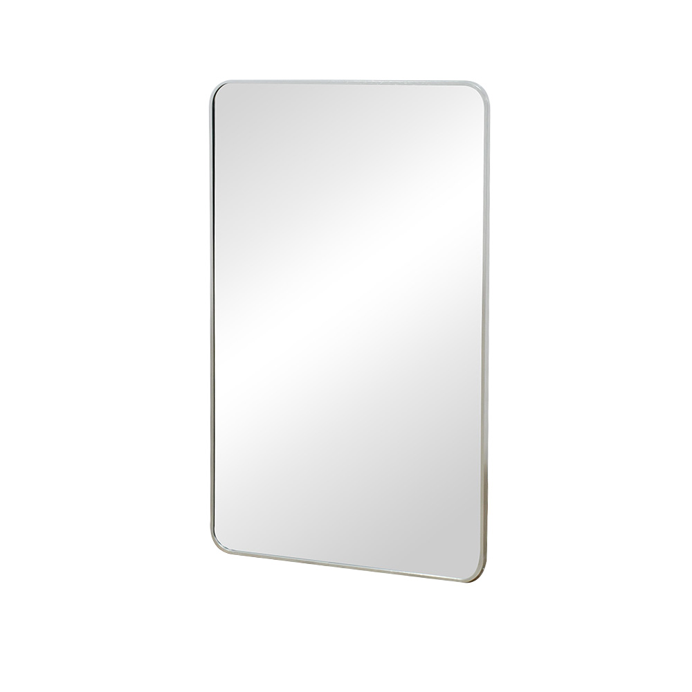 مرآة ديكور حائط بإطار معدني فضي