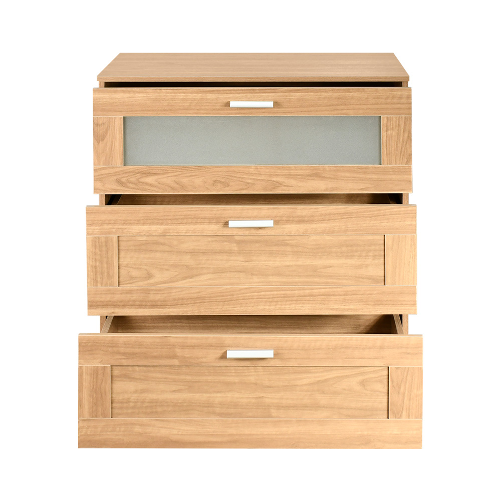 خزانة خشب ثلاث أدراج بتصميم عصري