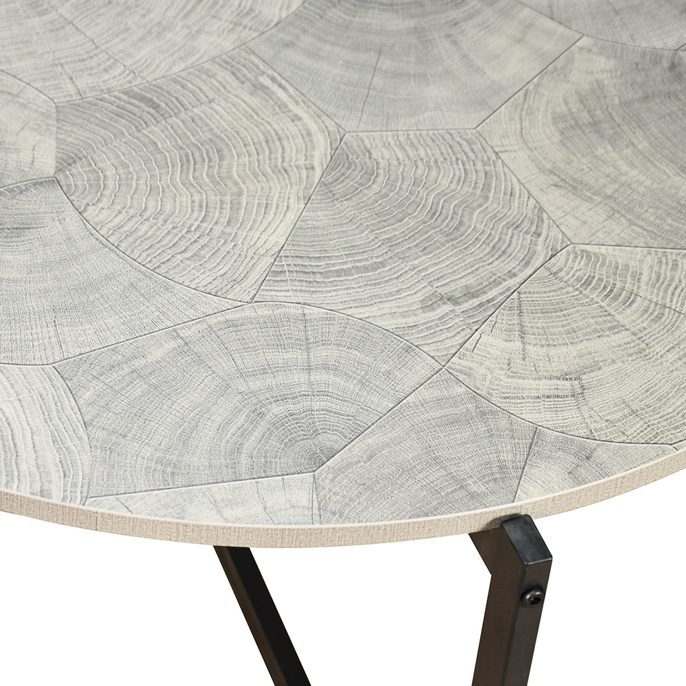 طقم طاولات خدمة خشb 5 قطع بأرجل معدنية