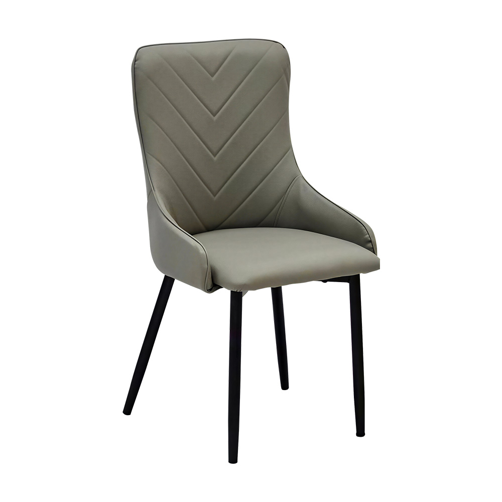 كرسي طاولة طعام قماش بهيكل معدني رمادي