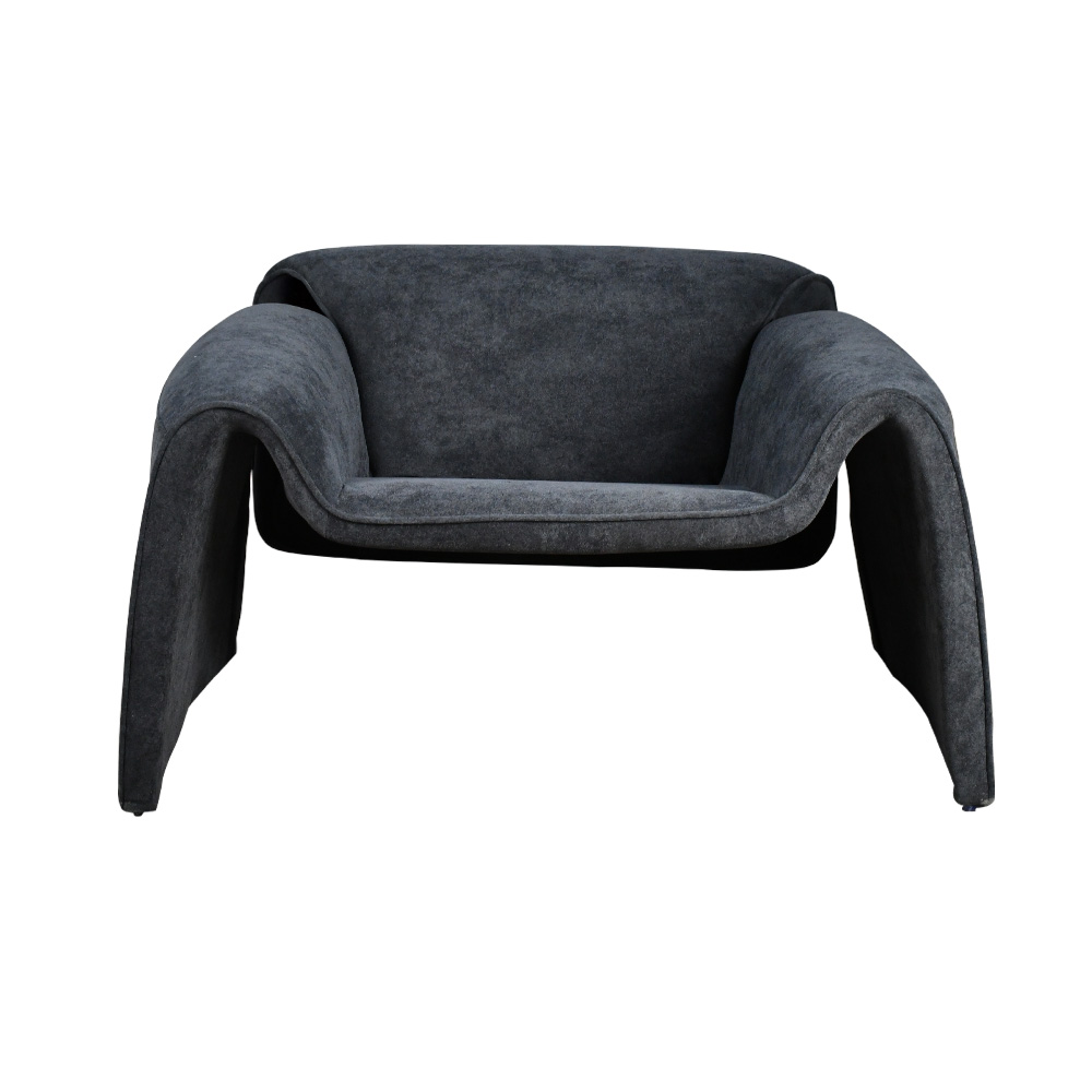 كرسي مفرد مودرن قماشي بهيكل خشبي