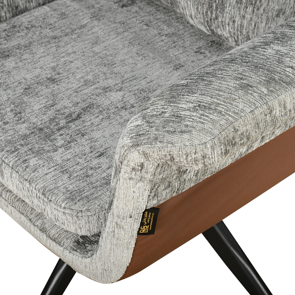 كرسي مفرد قماشي ذي قاعدة معدنية