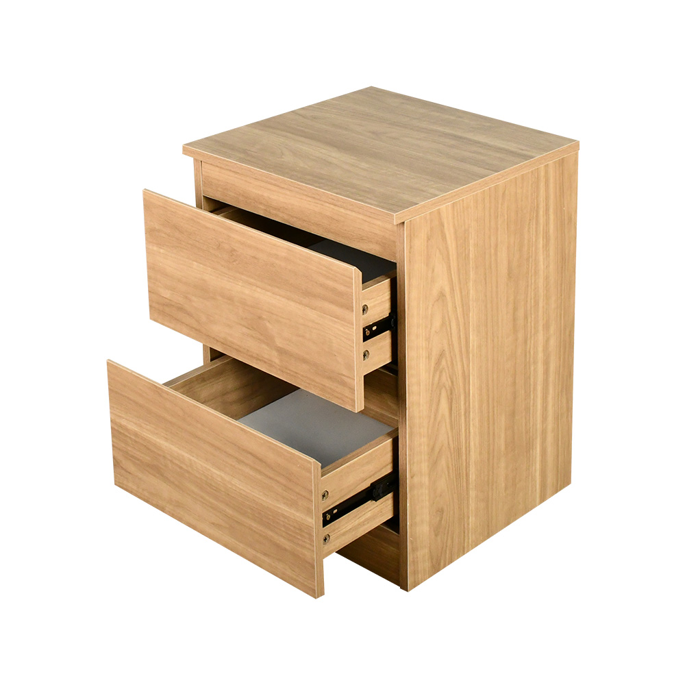 طاولة سرير جانبية خشب بلون بيج