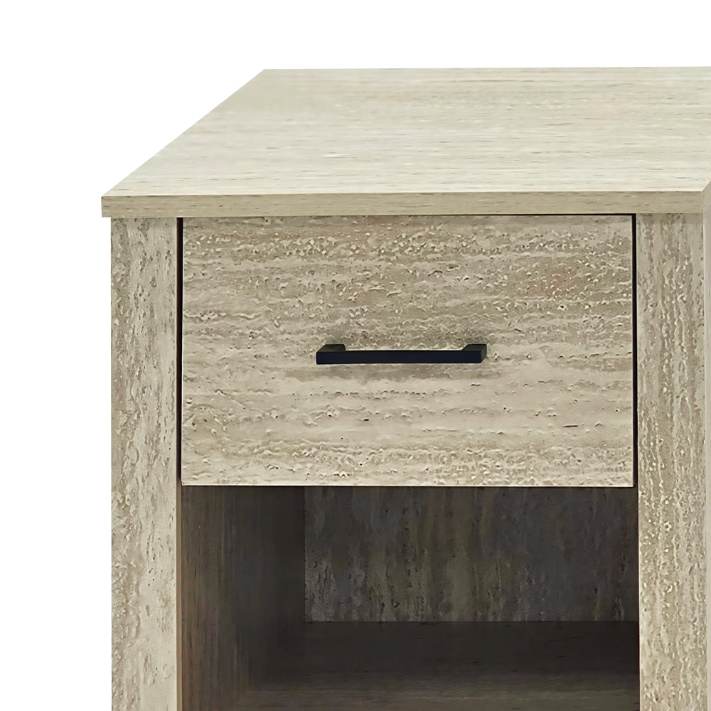 طاولة سرير جانبية خشب بيج