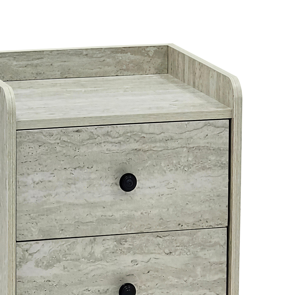 طاولة سرير جانبية خشب بـ 2 درج