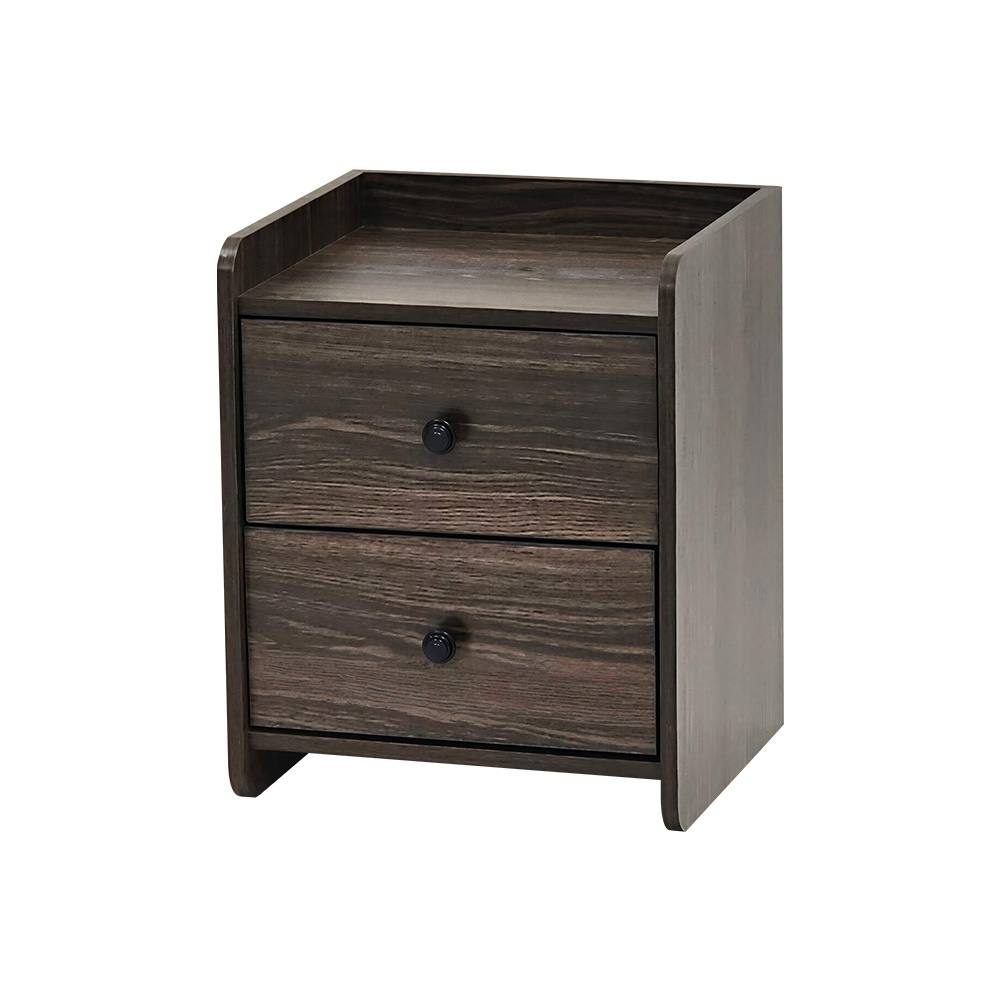 طاولة سرير جانبية خشب بني بزاوية