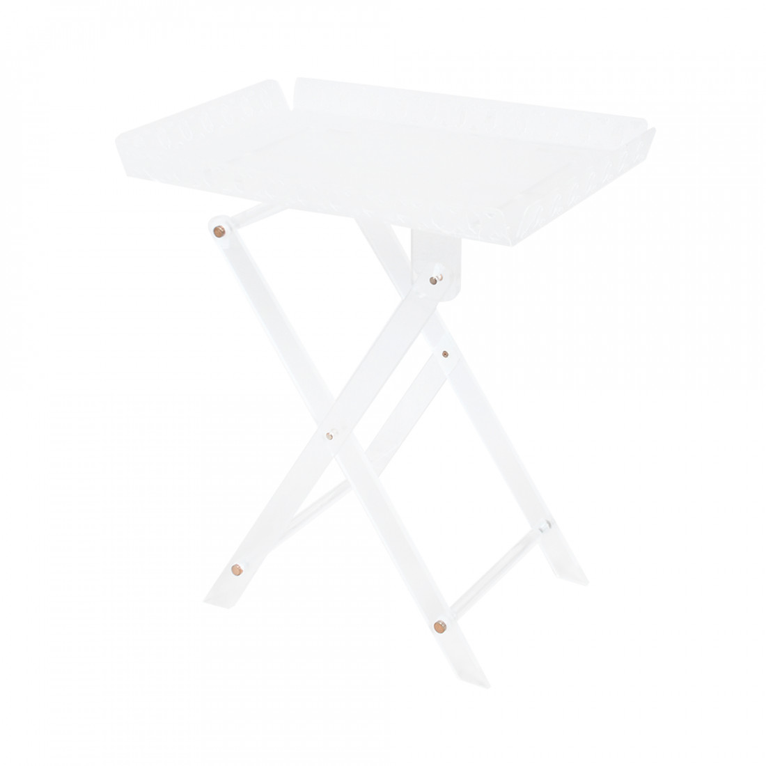 طاولة خدمة مفردة قابلة للطي اكريلك ابيض