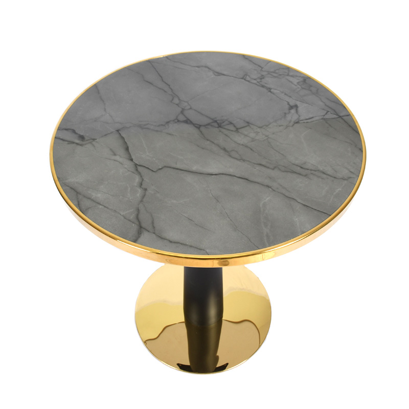 طاولة دائرية ذهبي رخام