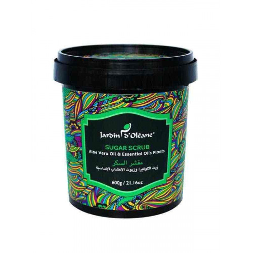 مقشر السكر بزيت الالوفيرا وزيوت الأعشاب الأساسيه من جاردن اوليان - 600 جم