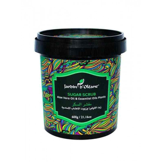 مقشر السكر بزيت الالوفيرا وزيوت الأعشاب الأساسيه من جاردن اوليان - 600 جم