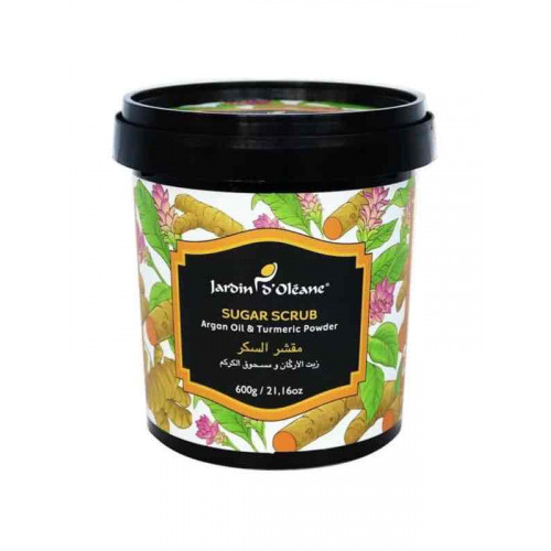 مقشر السكر بزيت الأركان ومسحوق الكركم من جاردن اوليان - 600 جرام