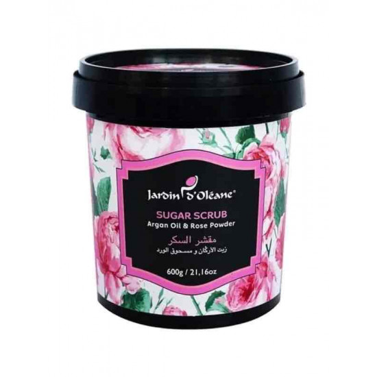 مقشر السكر زيت الأركان ومسحوق الورد من جاردن اوليان -600 جرام
