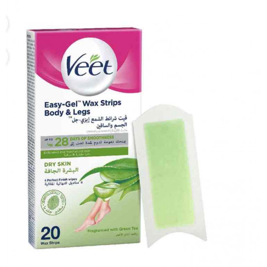 شرائح  فيت إيزي جل واكس الشمعية لإزالة الشعر ملطفة بزيت اللوز ورائحة زهرة الذرة، عبوة 20 قطعة