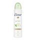 Dove deodorant spray with cucumber and green tea