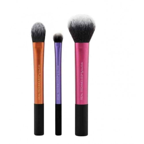 طقم فرش مكياج أساسية للسفر وثابتة في موقعها وردي /أرجواني /ذهبي