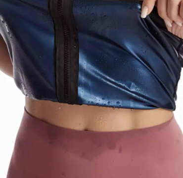 بدلة ساونا الحراريه للنساء لفقدان الوزن والتعرق ملابس لياقة بدنية ضيقة ساونا ساخنة ليقنز تدريب الخصر قميص تشكيل الجسم