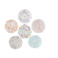 قبعة استحمام مضادة للماء وقابلة لإعادة الاستخدام مكونة من 6 قطع