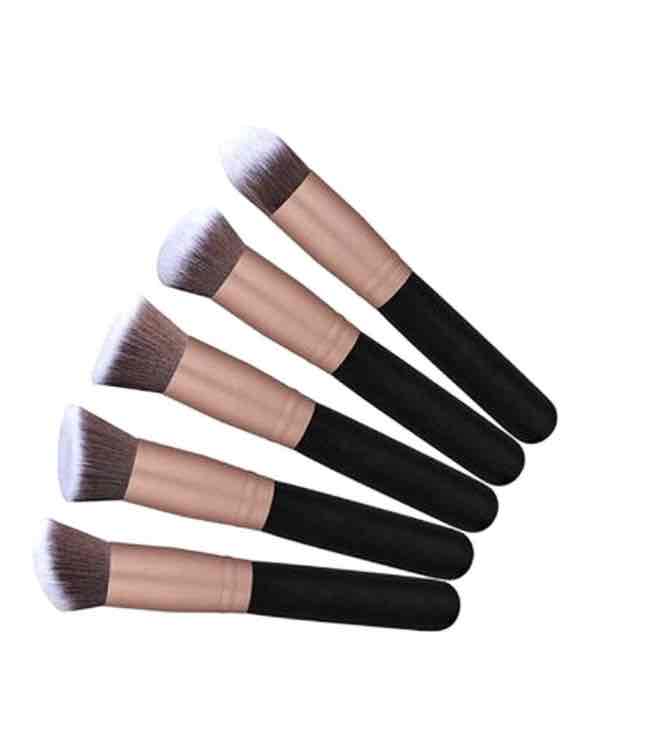 طقم فرش مكياج متعددة الاستخدام من 14 قطعة ذهبي وردي/أسود