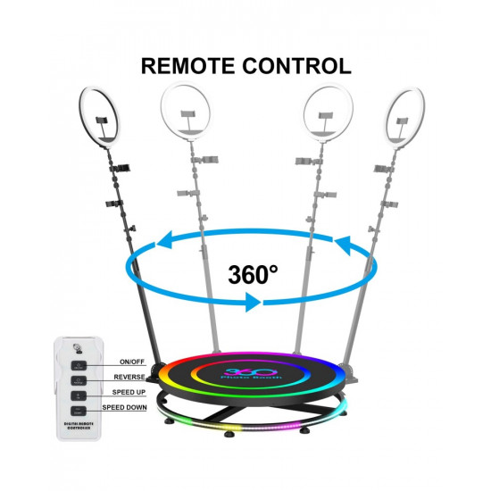 360Photo Booth Rotating Machine For Events Parties Automatic Spin Selfie Platform 100CM