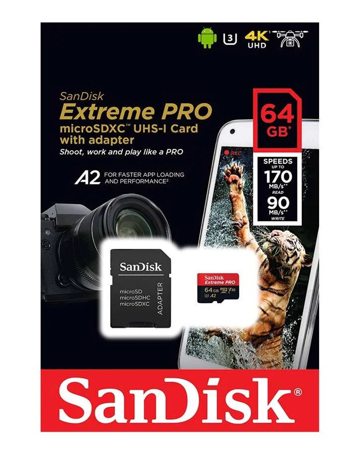 Sandisk Extreme Pro 64GB MicroSDXC Class 10 Memory Card