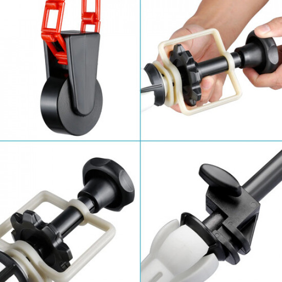 Photography 4-Roller Wall Mounting Manual Background Support System