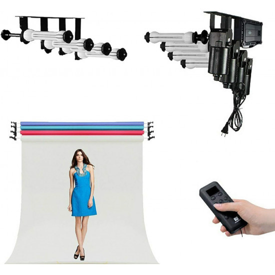 4 Roller Motorized Electric Wall Ceiling Mount Background Support System with Remote