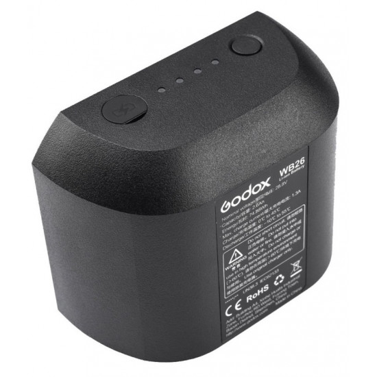 Godox WB26 Rechargeable Lithium-Ion Battery Pack for AD600Pro Flash Godox WB26 Rechargeable Lithium-Ion Battery Pack for AD600Pro Flash