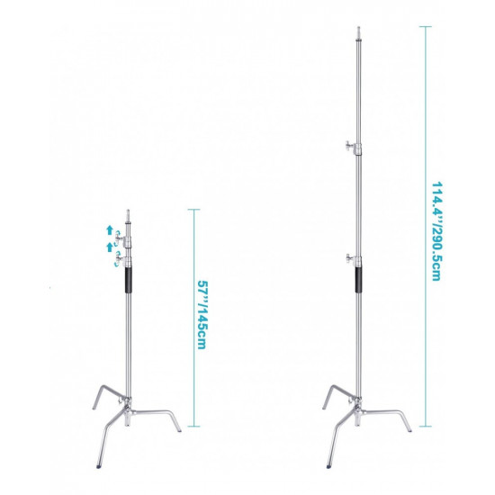 C-Stand Stainless Steel Heavy Duty 5-10 feet