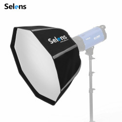 Selens 60cm Octagon Umbrella Softbox w/Grid Quick Set-up Bowens Mount For Flash