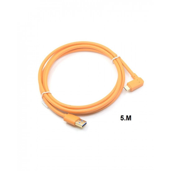 USB 3.0 to USB-C (High-Visibility Orange) for tethering a USB 3.0 camera to a computer with the smaller USB-C port 5M