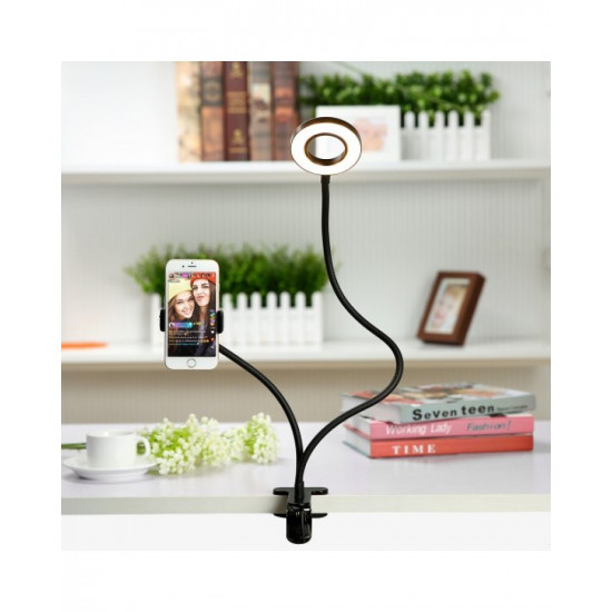 Selfie And Phone Ring Light Holder Clip On-Black Selfie And Phone Ring Light Holder Clip On-Black
