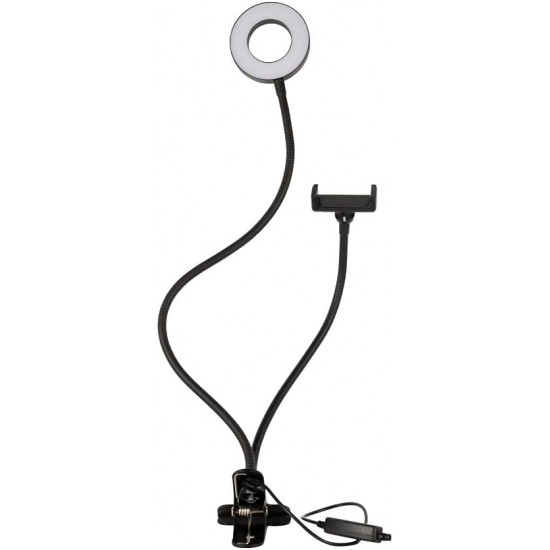 Selfie And Phone Ring Light Holder Clip On-Black Selfie And Phone Ring Light Holder Clip On-Black