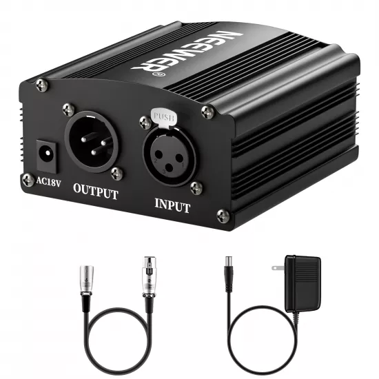 NEEWER NW-100 48V Phantom Power Supply with Adapter NEEWER NW-100 48V Phantom Power Supply with Adapter