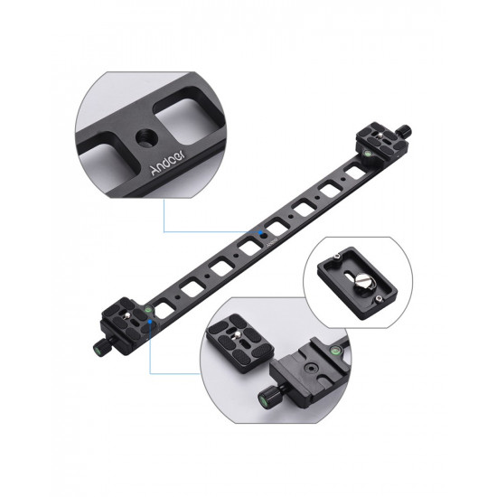 Extended Double QR Quick Release Plate Camera Bracket Track Slider Aluminum Alloy for Tripod Ballhead Extended Double QR Quick Release Plate Camera Bracket Track Slider Aluminum Alloy for Tripod Ballhead